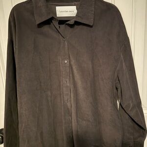 Women’s Micro corduroy Espresso Calvin Klein shirt Sz M